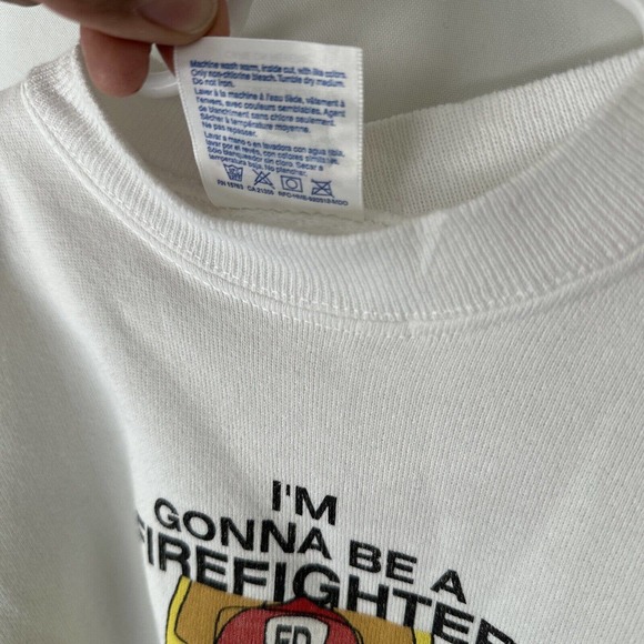 Im Gonna Be a Firefighter Just Like My Grandpa Kids Youth S Pullover Sweater VTG - Picture 8 of 14